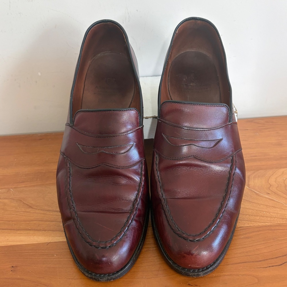 Allen Edmonds Randolph Mens 13 D Burgundy Leather Penny Loafers Dress Shoes 4839
